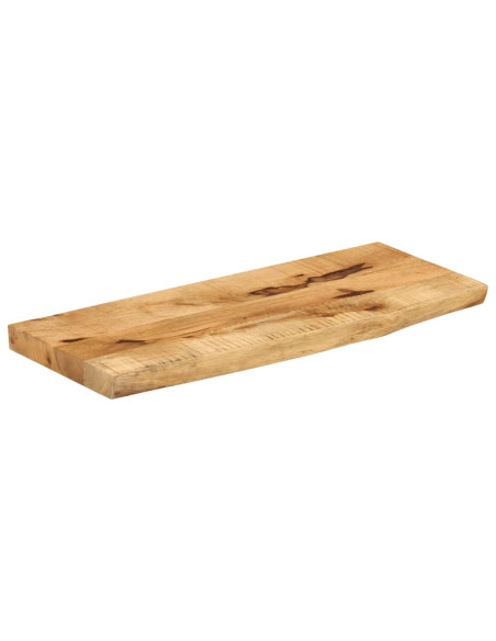 Piano Tavolo 80x30x3,8 cm Bordi Vivi Legno di Mango Grezzo
