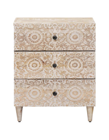 Mobiletto da Letto con cassetto Bianco 50 x 33 x 60 cm