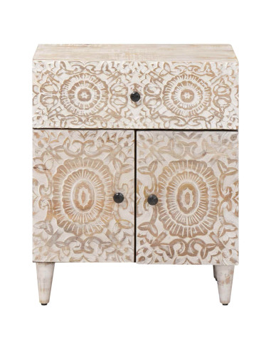 Mobiletto da Letto con cassetto Bianco 50 x 33 x 60 cm