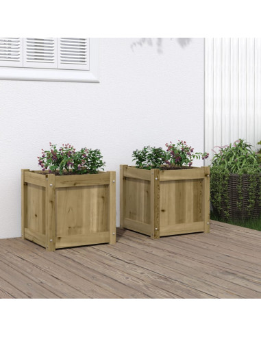 Fioriere da Giardino 2 pz in Legno di Pino Impregnato