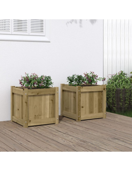Fioriere da Giardino 2 pz in Legno di Pino Impregnato