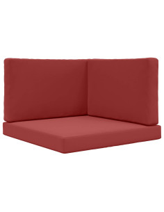 Cuscino per divano da esterno 3 pcs Rosso vino Poliestere 2