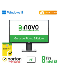 RINOVO ALL-IN-ONE DELL 24" P2419HC + Ultra DELL 7070 i5-8X00 8GB 256SSD W11P CLOUD20GB Grade A 1Y Wa