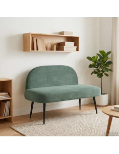 Panchina imbottita con schienale verde mare 110 x 60 x 76 cm