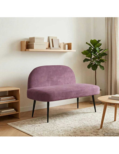 Panchina imbottita con schienale Viola 110 x 60 x 76 cm Velluto