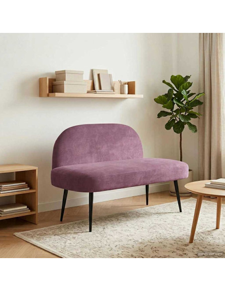 Panchina imbottita con schienale Viola 110 x 60 x 76 cm Velluto