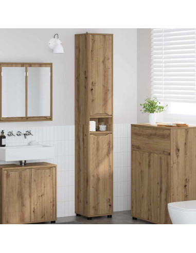 Mobile da Bagno con porta Rovere artigianale 30,5 x 30 x 195 cm