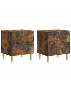 Comodino 2 pcs Rovere Fumo 43 x 34,5 x 48 cm