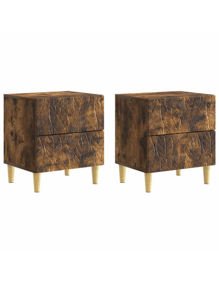 Comodino 2 pcs Rovere Fumo 43 x 34,5 x 48 cm