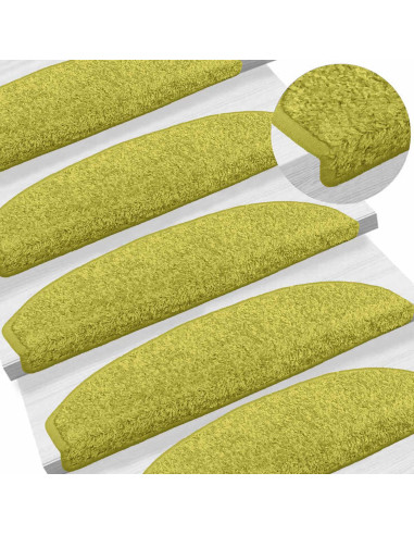 Tappetini per scale autoadesivi 15 pcs Verde 80 x 24,5 x 3,5 cm