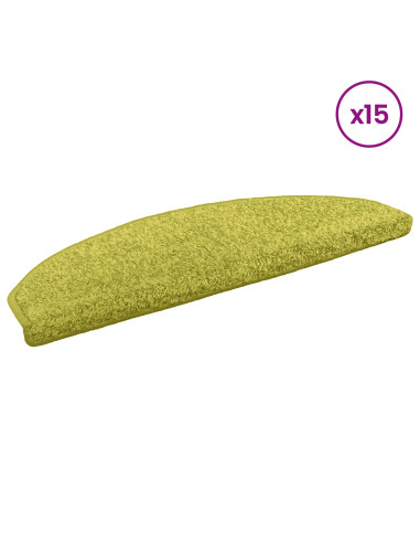 Tappetini per scale autoadesivi 15 pcs Verde 80 x 24,5 x 3,5 cm