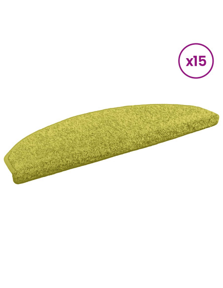 Tappetini per scale autoadesivi 15 pcs Verde 80 x 24,5 x 3,5 cm