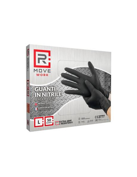 RMove Guanti Nitrile Nero Lavoro SP FG 8.0g 1Cnf/50pz Tg L