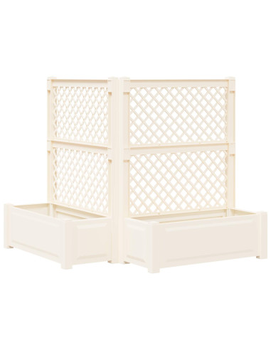 Vaso Grande con Direzione 2 pcs Bianco 143 x 143 x 133,5 cm PP