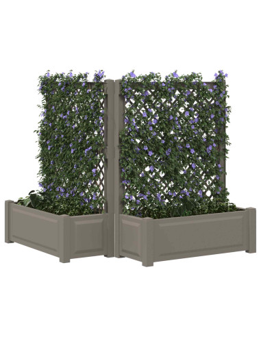 Vaso Grande con Direzione 2 pcs Grigio 143 x 143 x 133,5 cm PP