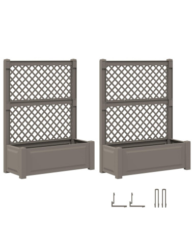 Vaso Grande con Direzione 2 pcs Grigio 143 x 143 x 133,5 cm PP