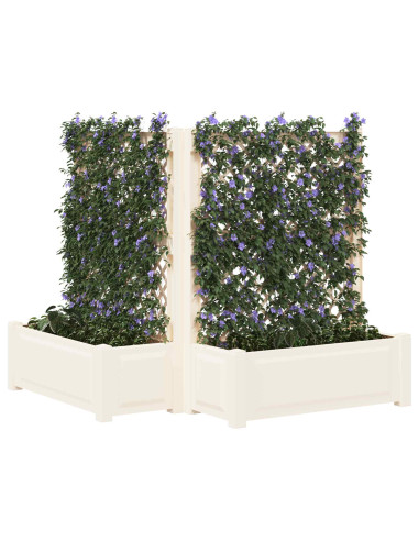 Vaso Grande con Direzione 2 pcs Bianco 143 x 143 x 133,5 cm PP