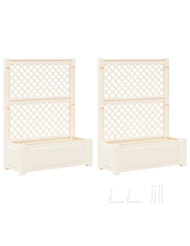 Vaso Grande con Direzione 2 pcs Bianco 143 x 143 x 133,5 cm PP