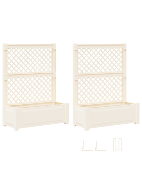 Vaso Grande con Direzione 2 pcs Bianco 143 x 143 x 133,5 cm PP