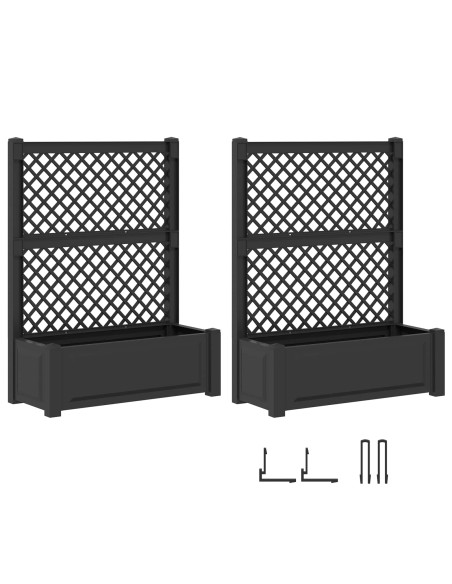 Vaso Grande con Direzione 2 pcs Antracite 143 x 143 x 133,5 cm