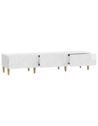 Mobile TV 147 x 34,5 x 30 cm Bianco Lucido Legno ingegnerizzato