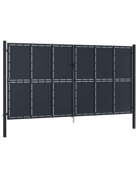 Cancello da Giardino in Acciaio 400x200 cm Antracite