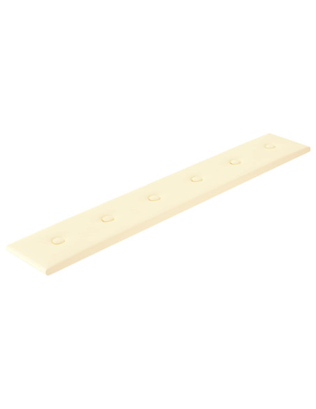 Testiera da Parete 12 pcs Crema 90 x 15 cm Pelle Sintetica