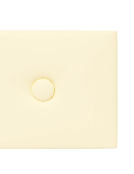 Testiera da Parete 12 pcs Crema 90 x 15 cm Pelle Sintetica