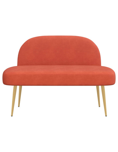 Panchina imbottita con schienale Rosso arancio 110 x 60 x 76 cm