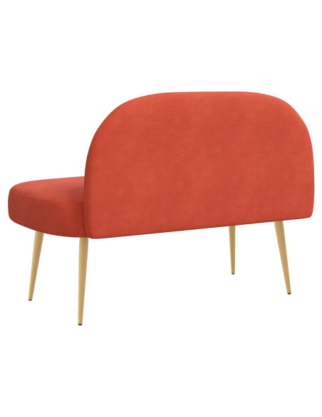 Panchina imbottita con schienale Rosso arancio 110 x 60 x 76 cm