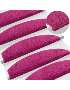 Tappetini per scale autoadesivi 15 pcs Rosa 80 x 24,5 x 3,5 cm 2