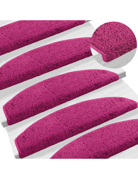 Tappetini per scale autoadesivi 15 pcs Rosa 80 x 24,5 x 3,5 cm