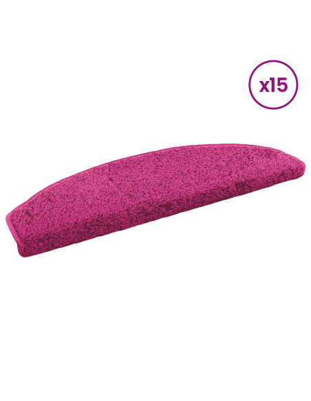 Tappetini per scale autoadesivi 15 pcs Rosa 80 x 24,5 x 3,5 cm