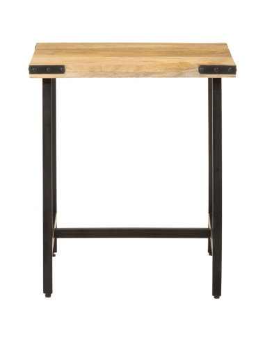 Tavolino 45x45x50cm in Legno Massello di Mango e Ferro