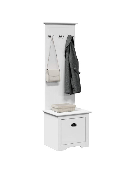 Mobiletto da Ingresso con Ganci BODO Bianco 50x40x157 cm