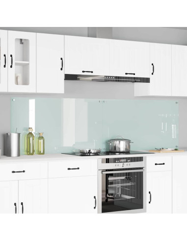 Schienale da cucina 2 pcs Bianco 110 x 60 cm vetro temperato