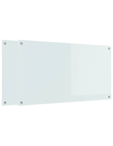 Schienale da cucina 2 pcs Bianco 110 x 60 cm vetro temperato