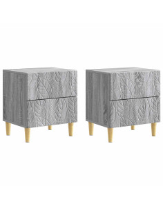 Comodino 2 pcs Sonoma grigio 43 x 34,5 x 48 cm