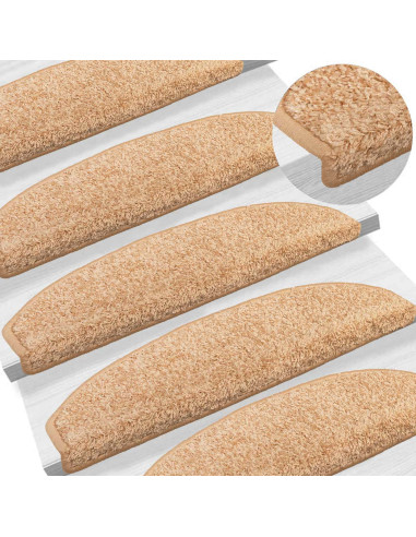 Tappetini per scale autoadesivi 15 pcs Oro 80 x 24,5 x 3,5 cm