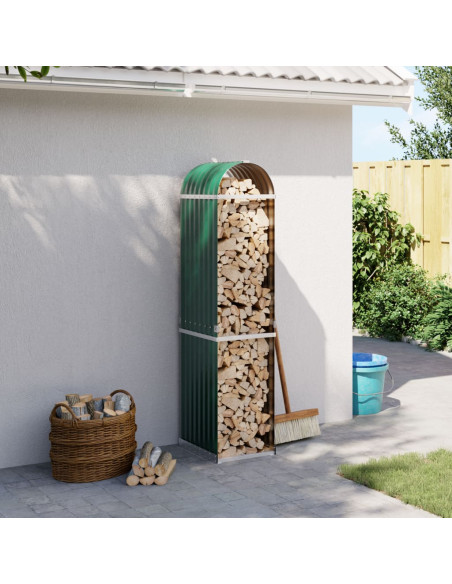 Portaceppi Verde 40x45x170 cm in Acciaio Zincato