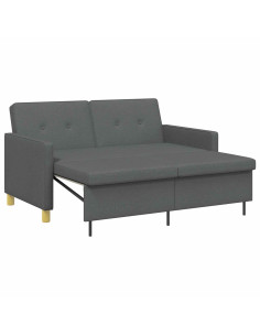 Divano Letto Estraibile Grigio Scuro Tessuto 2