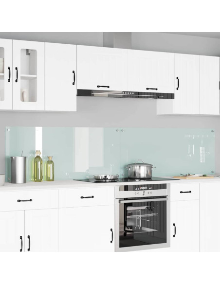 Schienale da cucina 2 pcs Bianco 120 x 50 cm vetro temperato