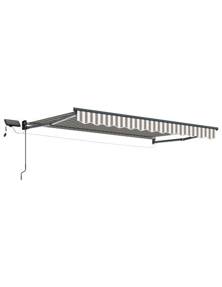 Tenda retrattile manuale con LED Grigio chiaro e bianco