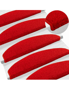 Tappetini per scale autoadesivi 15 pcs Rosso 80 x 24,5 x 3,5 cm 2
