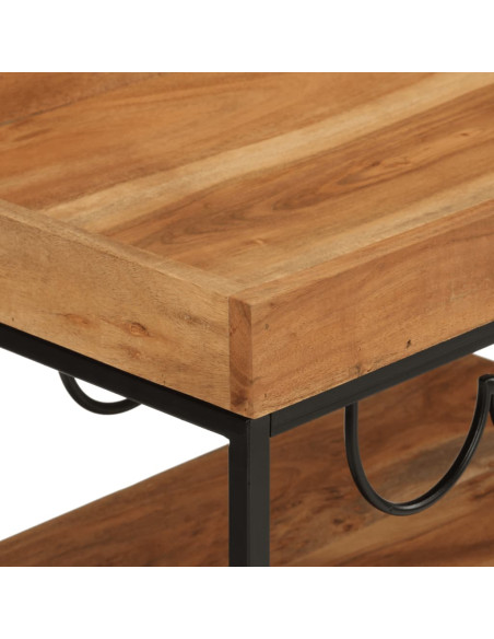 Carrello da Bar 60x40x80 cm Legno Massello di Acacia e Ferro