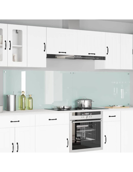 Schienale da cucina 2 pcs Bianco 120 x 60 cm vetro temperato