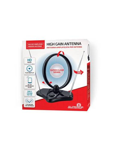 Superior Antenna TV Amplificata per Interni DVB-2 FM DAB TNT HD