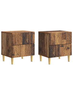 Comodino 2 pcs Legno antico 43 x 34,5 x 48 cm