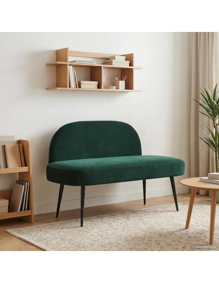 Panchina imbottita con schienale Verde scuro 110 x 60 x 76 cm