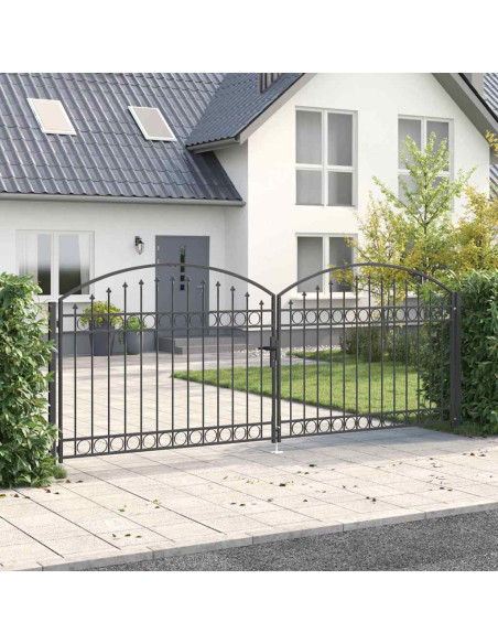 Cancello per recinzione ASSEN 401 x 200 cm Acciaio Grigio